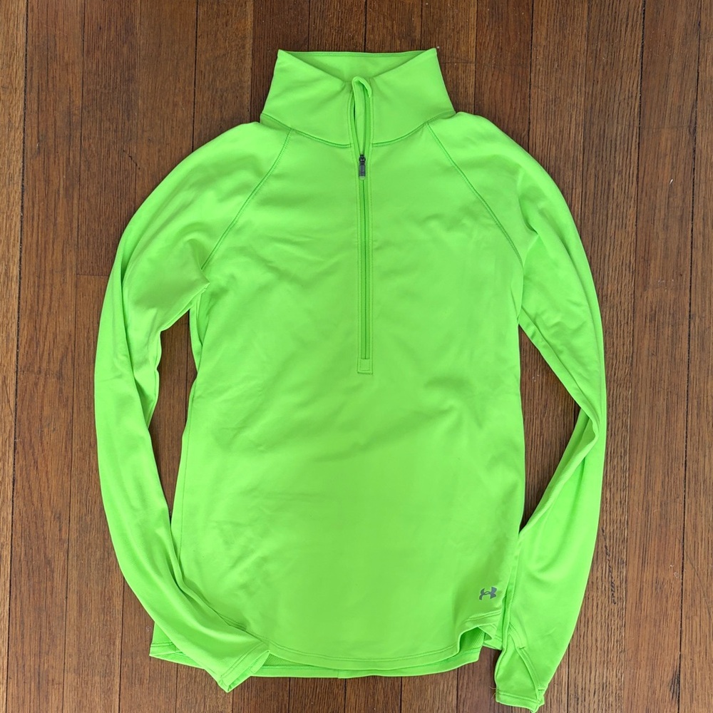 Under Armour Long-Sleeve Quarter-Zip Athletic Top, Neon, M
